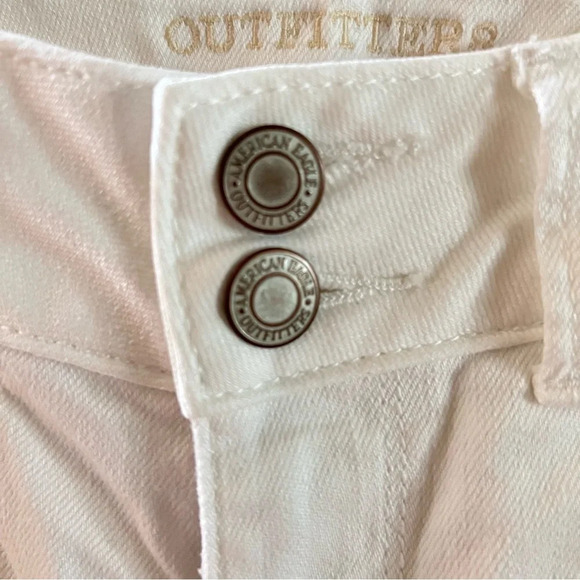 American Eagle Outfitters Women White Jeans Pants 2 Mid Rise Straight Leg Casual - Picture 5 of 16